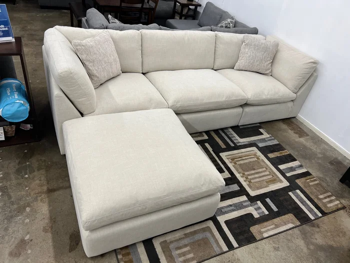 124″ Dreamscape Four Piece Feather Cloud Sectional Sofa