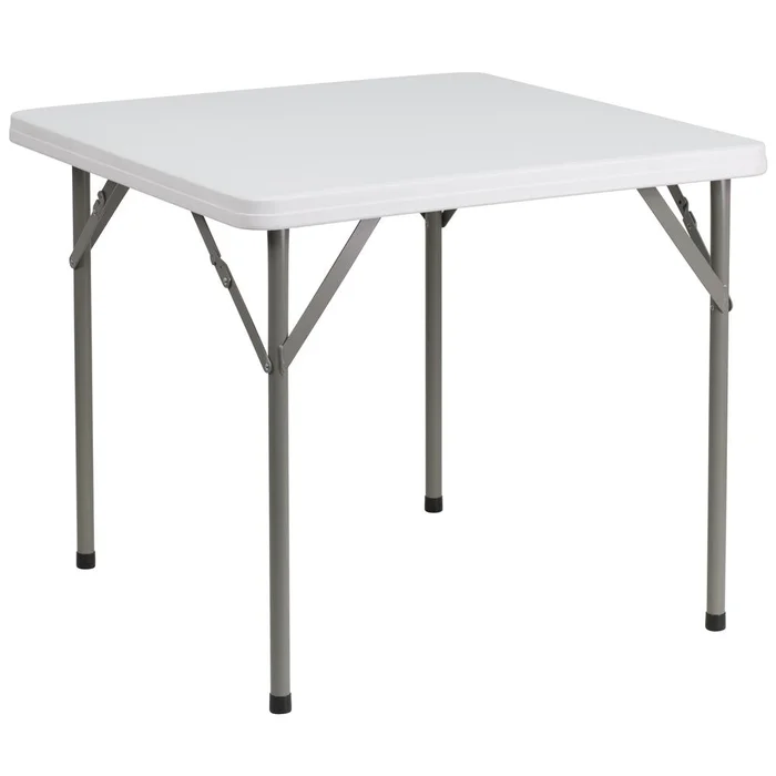 2.85-Foot Square Granite White Plastic Folding Table By Flash Furniture – Granite White