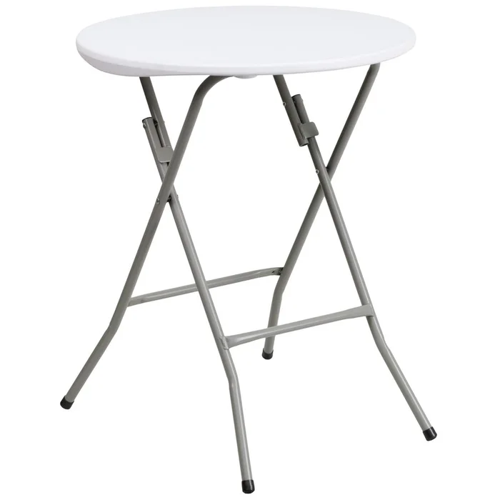 2-Foot Round Granite White Plastic Folding Table By Flash Furniture – Granite White