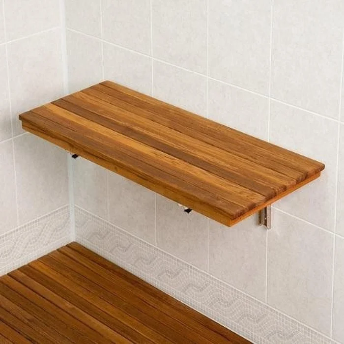 24″ Premium Wall Mount Teak Shower Bench By Homeroots
