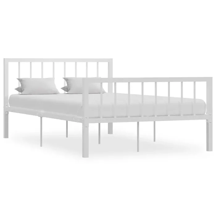 284564 vidaXL Bed Frame without Mattress White Metal 120×200 cm