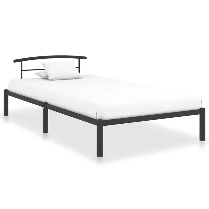 284657 vidaXL Bed Frame without Mattress Black Metal 100×200 cm