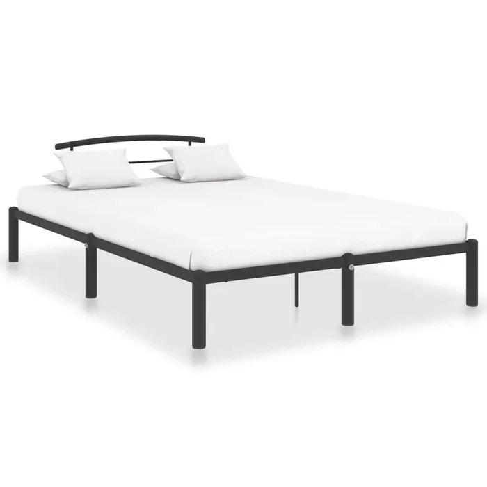 284659 vidaXL Bed Frame without Mattress Black Metal 140×200 cm