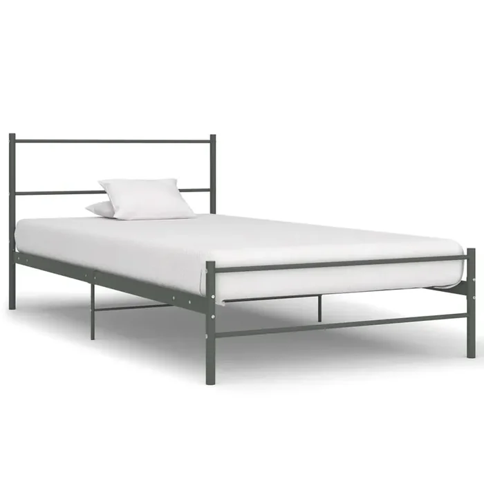 284685 vidaXL Bed Frame without Mattress Grey Metal 100×200 cm