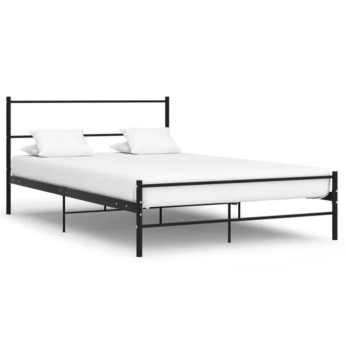284690 vidaXL Bed Frame without Mattress Black Metal 120×200 cm