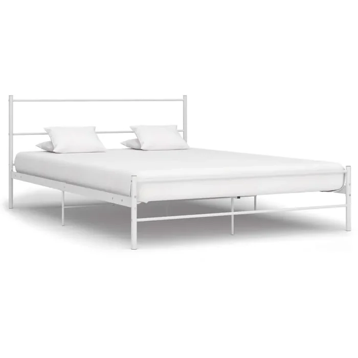 284694 vidaXL Bed Frame without Mattress White Metal 120×200 cm