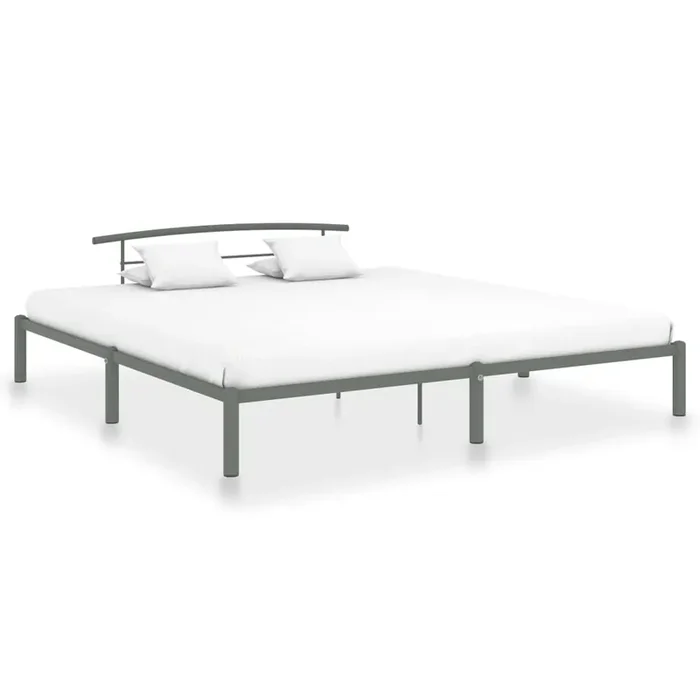 284706 vidaXL Bed Frame without Mattress Grey Metal 200×200 cm