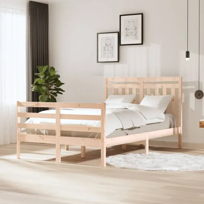 3100649 vidaXL Bed Frame without Mattress Solid Wood 120×200 cm (810425+814084)