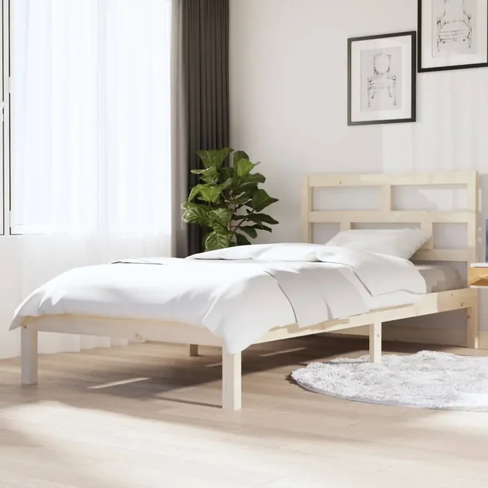 3101208 vidaXL Bed Frame without Mattress Solid Wood 100×200 cm (810007+814179)