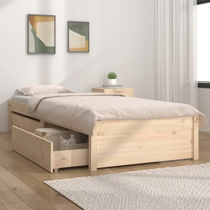 3103468 vidaXL Bed Frame without Mattress with Drawers 100×200 cm (814939+814989)