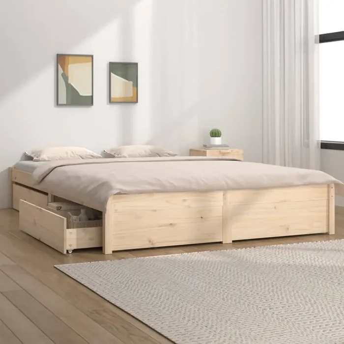 3103523 vidaXL Bed Frame without Mattress with Drawers 160×200 cm (814959+814999)