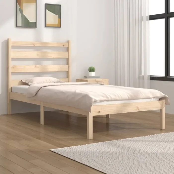 3103638 vidaXL Bed Frame without Mattress Solid Wood 100×200 cm (810007+818405)
