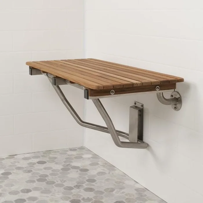 32″ Premium Wall Mount Teak Shower Bench By Homeroots