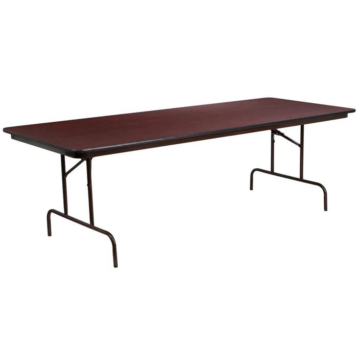 36” X 96” Rectangular Mahogany Melamine Laminate Folding Banquet Table By Flash Furniture – Mahogany