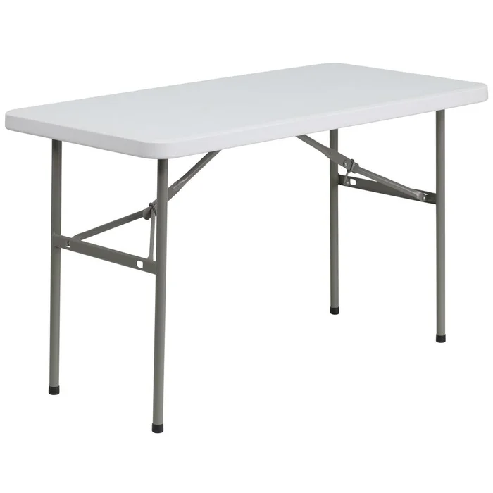 4-Foot Granite White Plastic Folding Table By Flash Furniture – Granite White