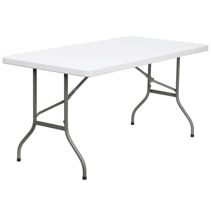 5-Foot Granite White Plastic Folding Table By Flash Furniture – Granite White