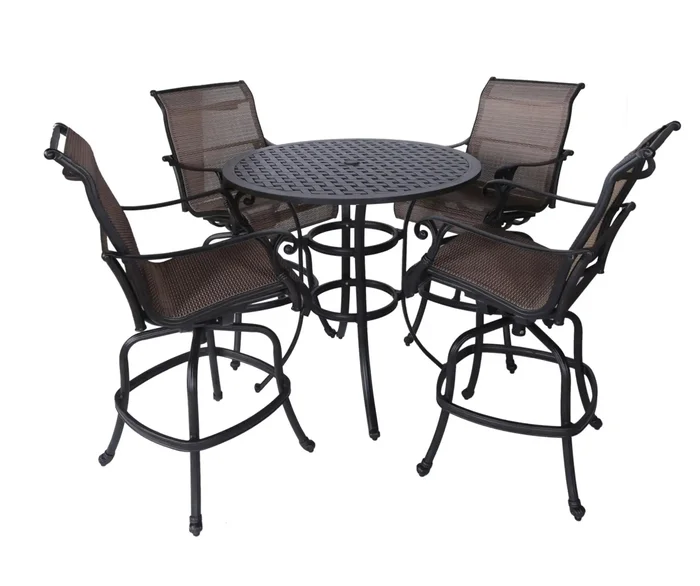 5 Piece Bar Height Dining Set – Antique Bronze