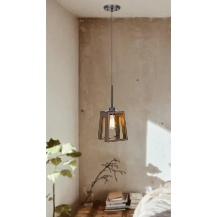 60W Biel Wood Pendant (Edison Bulb Not Included) By Cal Lighting