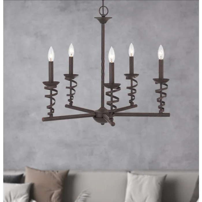 60W X 5 Forbach Metal Chandelier (Edison Bulbs Are Included), Texture Black By Cal Lighting – Texture black