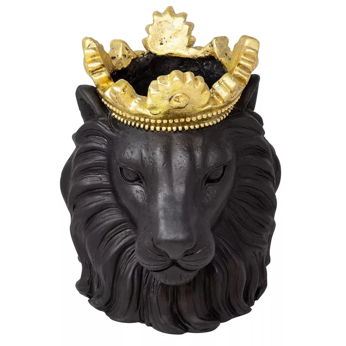 9″ Lion Head Planter with Crown