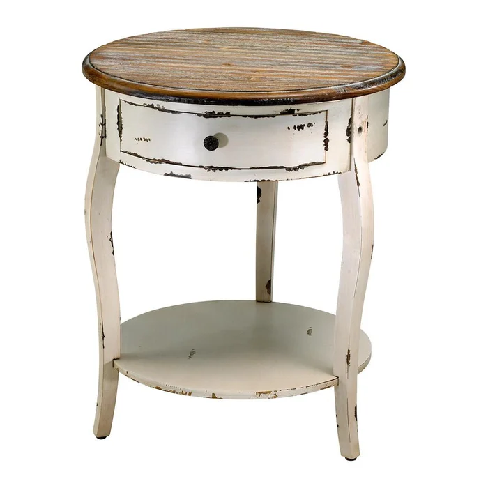 Abelard Side Table – White-Cream