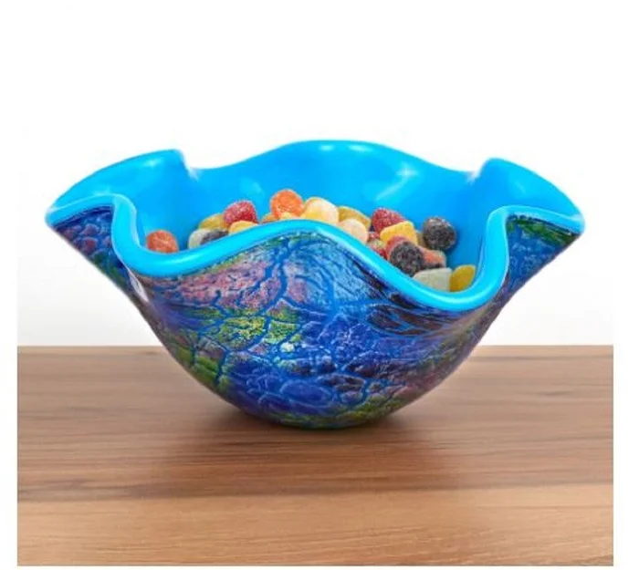 Abstract Multi Color Glass Centerpiece Bowl By Homeroots
