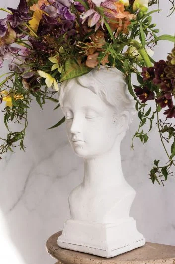 Acropolis Head Sculpture Planter Collection By Accent Decor – White – Concrete – 96876