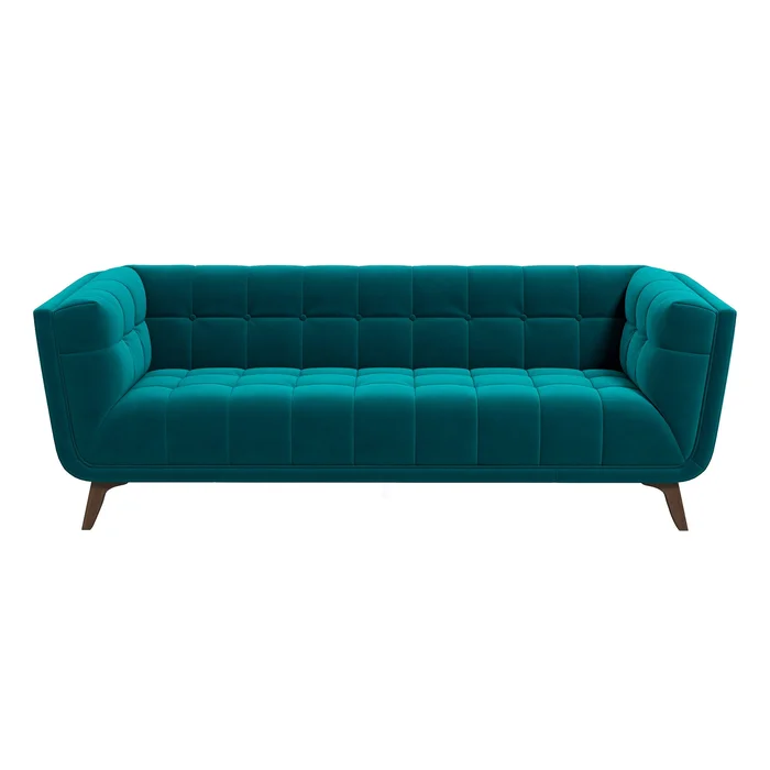 Addison Large Teal Velvet Sofa