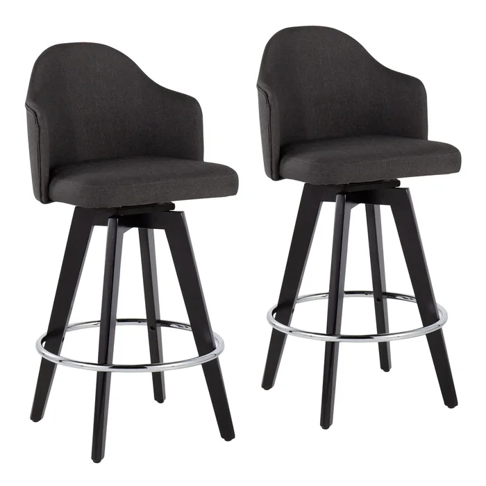 Ahoy – Contemporary Fixed Height Counter Stool With Round Footrest (Set of 2)