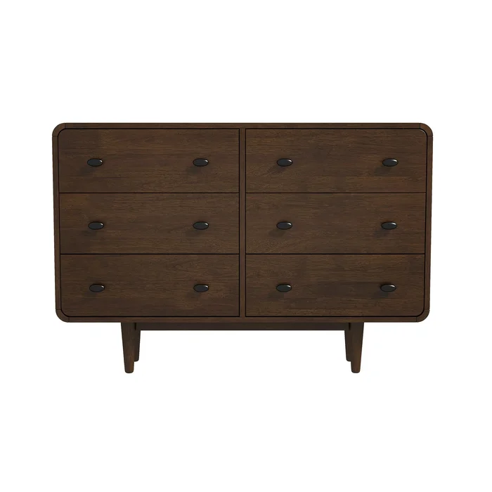 Alexa Mid Century Modern Dresser 6 Drawers
