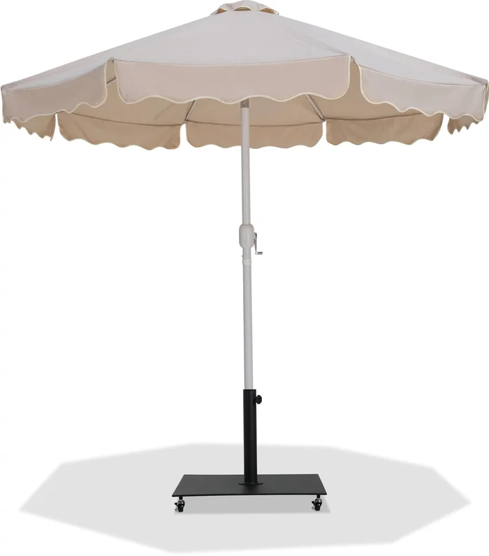 Amalfi – Aluminum Patio Umbrella – Black Base / White Pole
