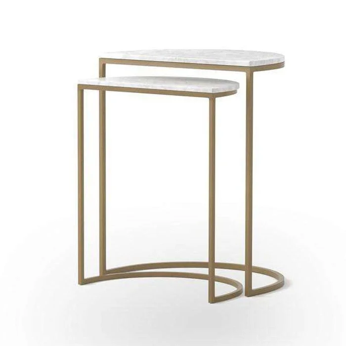 Amoret Nesting Tables-Iron Matte Brass