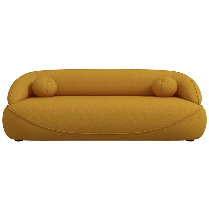 Andrew Mustard Yellow Boucle Sofa