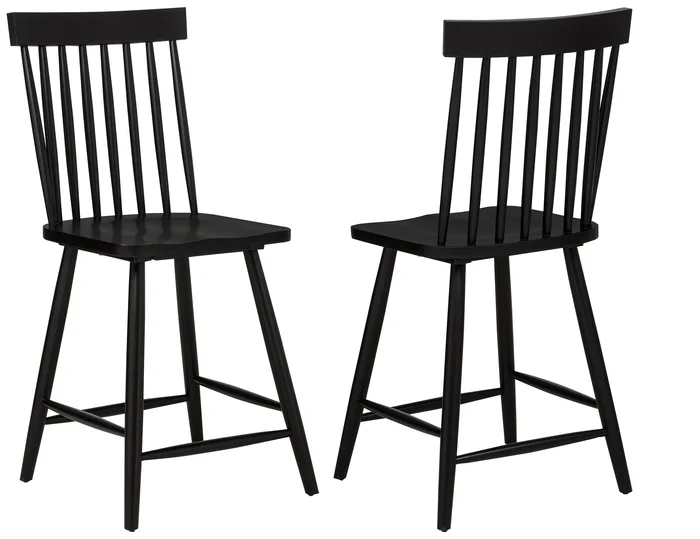 Andrews Windsor Counter Height Dining Side Chair Black (Set of 2)