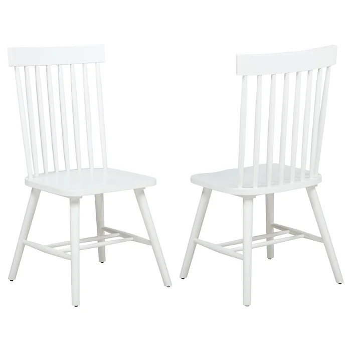 Andrews Windsor Spindle Back Dining Side Chair White (Set of 2)