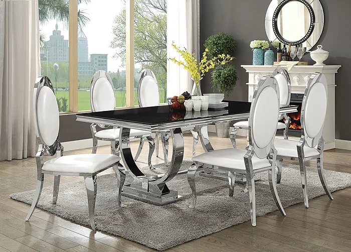 Antoine Rectangular Glass Top Dining Set