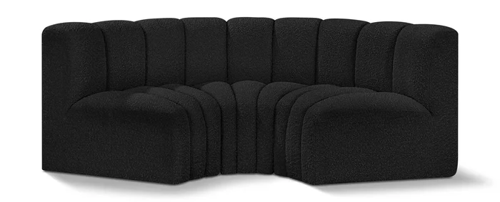 Arc – Boucle Fabric 3 Piece Modular U-Shaped Sofa