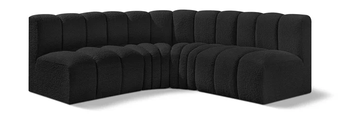 Arc – Boucle Fabric 4 Piece Corner Modular Sofa