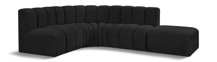 Arc – Boucle Fabric 5 Piece Corner Modular Sofa