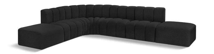 Arc – Boucle Fabric 7 Piece Corner Modular Sofa