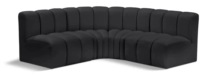 Arc – Faux Leather 4 Piece Corner Modular Sofa