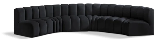 Arc – Velvet 6 Piece U-Shaped Modular Sofa