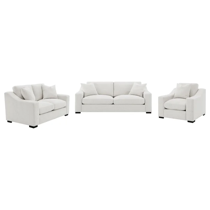 Ashlyn 3-piece Upholstered Track Arm Sofa Set Sand