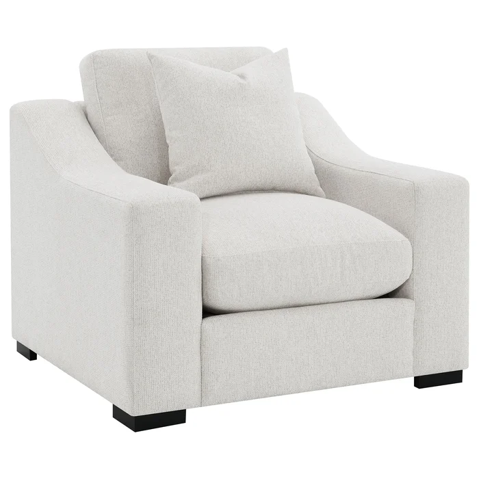 Ashlyn Fabric Upholstered Track Arm Accent Chair Sand