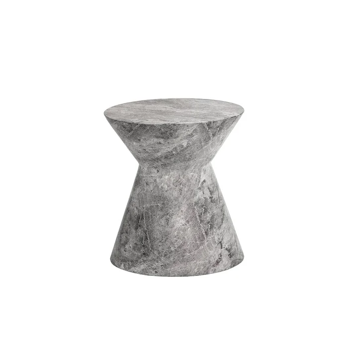 Astley End Table – Marble Look – Grey