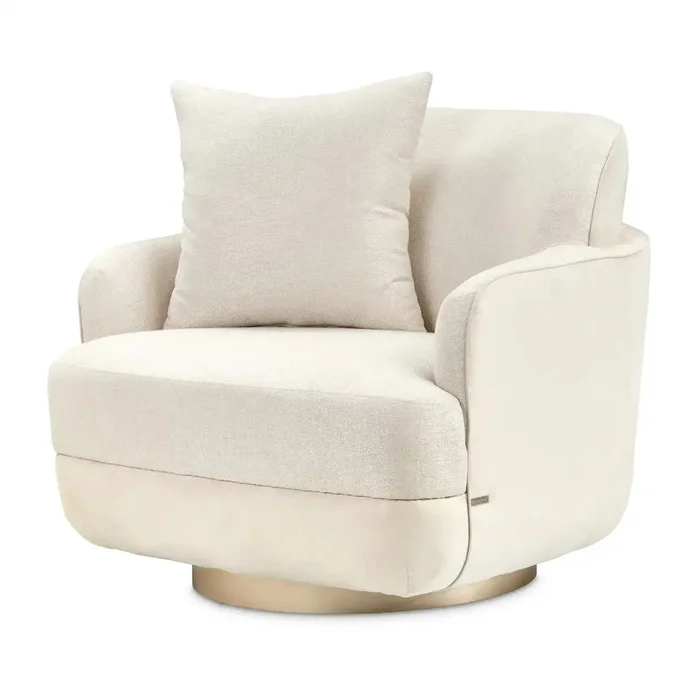 Aurora – Swivel Accent Chair – Linen/Moonlight