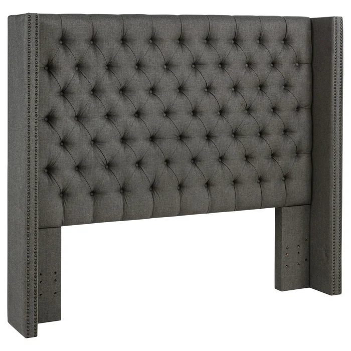 Bancroft Upholstered California King Wingback Headboard Grey