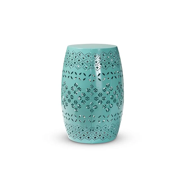 Baxton Studio Lavinia Modern and Contemporary Teal Finished Metal Outdoor Side Table – Teal