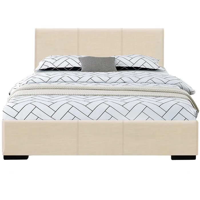 Beige Platform King Bed By Homeroots