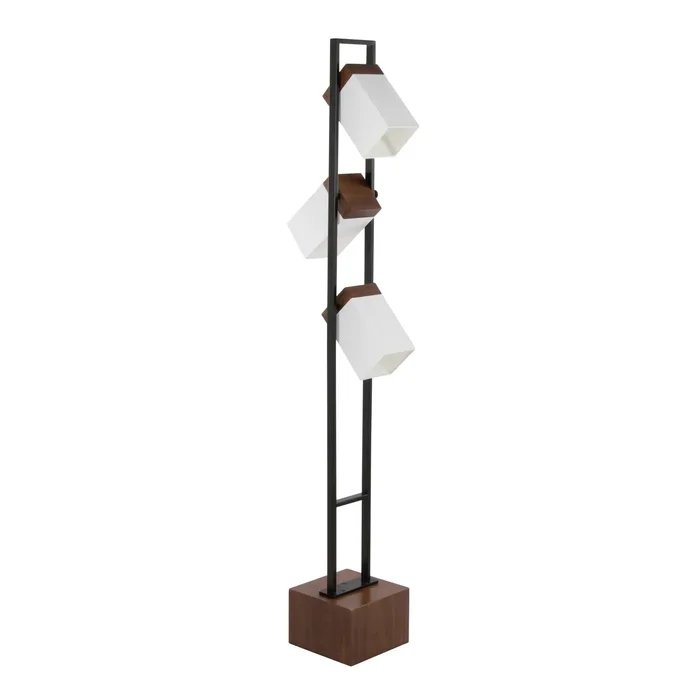 Bento – Contemporary Floor Lamp – Black / Walnut / White